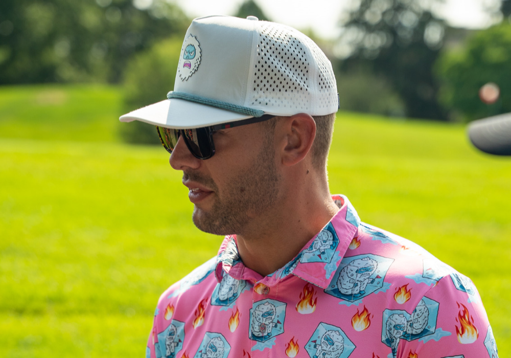 White Snowman Snapback / Performance Golf Hat